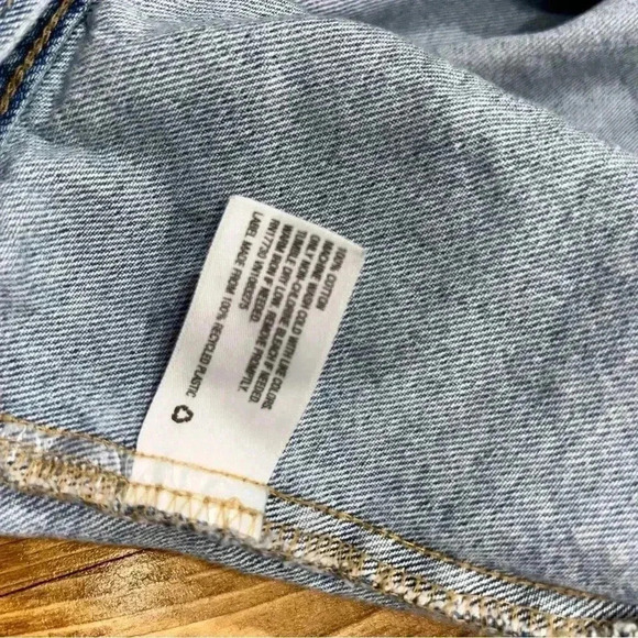 3 piece lot American Eagle boyfriend plaid cats eye snap up, denim vest & scarf - Picture 9 of 13